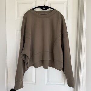 Relaxed Scoop-Neck Sweater in Taupe